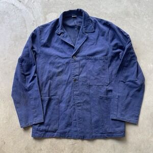 Vintage 60s French Moleskin Chore Jacket Faded Distressed Workwear Coat 23x29